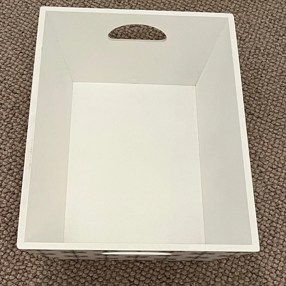 White and Silver Snowflake Tray/Storage Bin - Perfect for the Holidays!